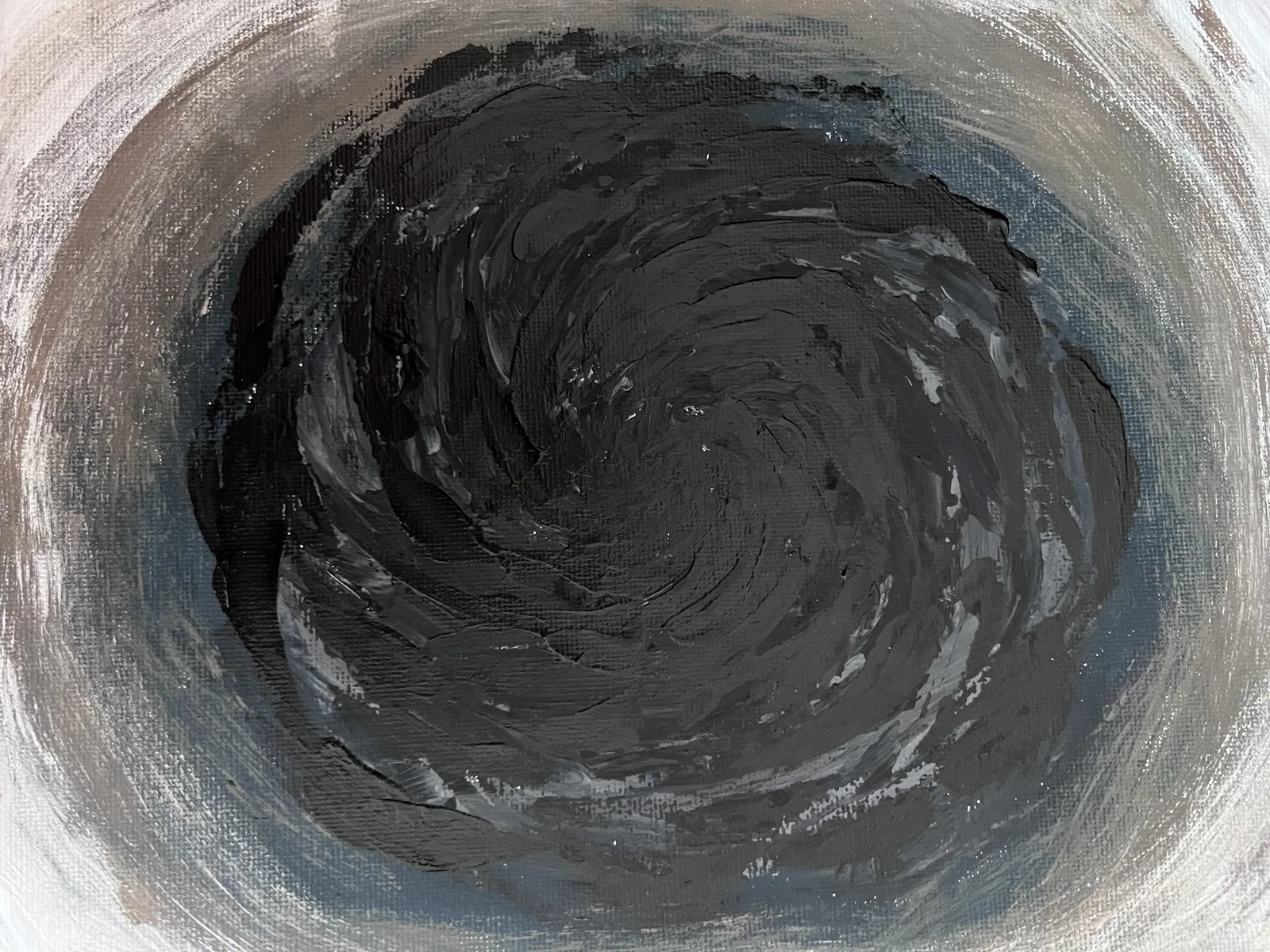 Dark spiral, acrylic on canvas